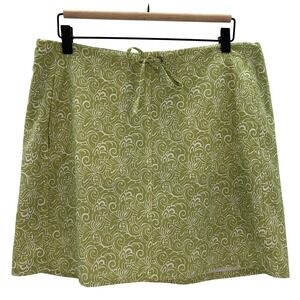 Title Nine Y2K Pistachio Green Swirl Print Athletic Skort Womens Size 10 Spandex